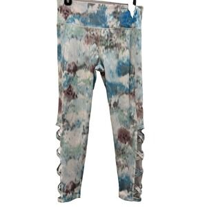 Athletica Vogo Leggings Yoga Pants Blue Green Crop Ankle Length Size Medium